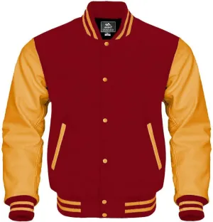 Letterman Baseball Varsity Jacket Genuine Leather Sleeves and Wool