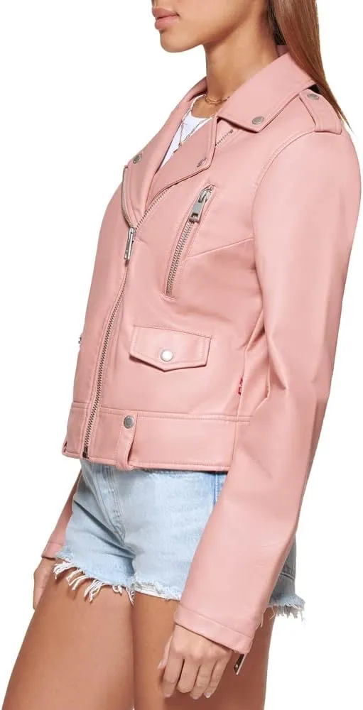 Levi's Women's Cropped Faux Leather Motorcycle Jacket