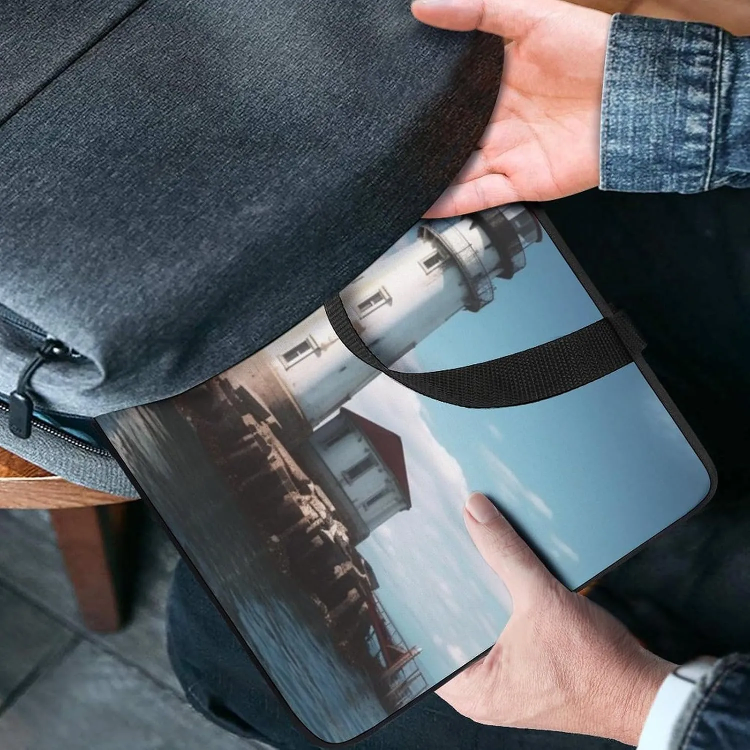 Light House Ocean Laptop Bag Durable Laptop Sleeve Water-Resistant Notebook Bag for Computer Or Tablet