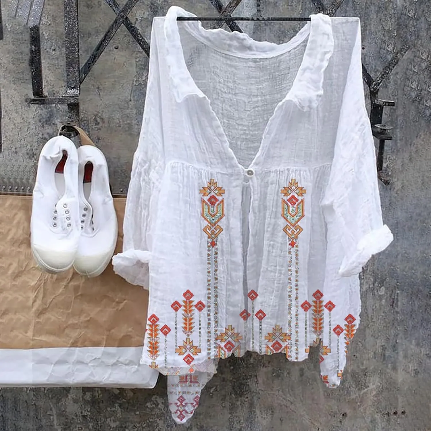 Linen Button Down Shirt Women Natural Autumn Fragrant Fabric Shirt Flannel Shirt Women Shirts for Women Linen Pants