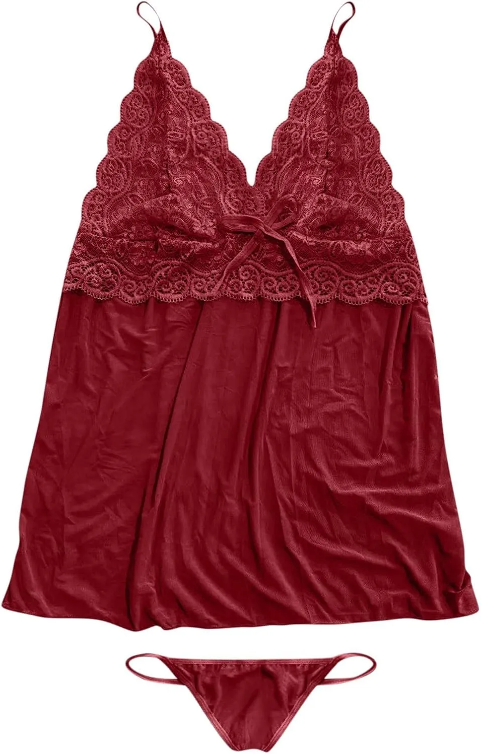 Lingerie for Women Sexy Slutty Velvet Bodysuit Underwire Lingerie Set Sleeveless Lingerie Sleepwear