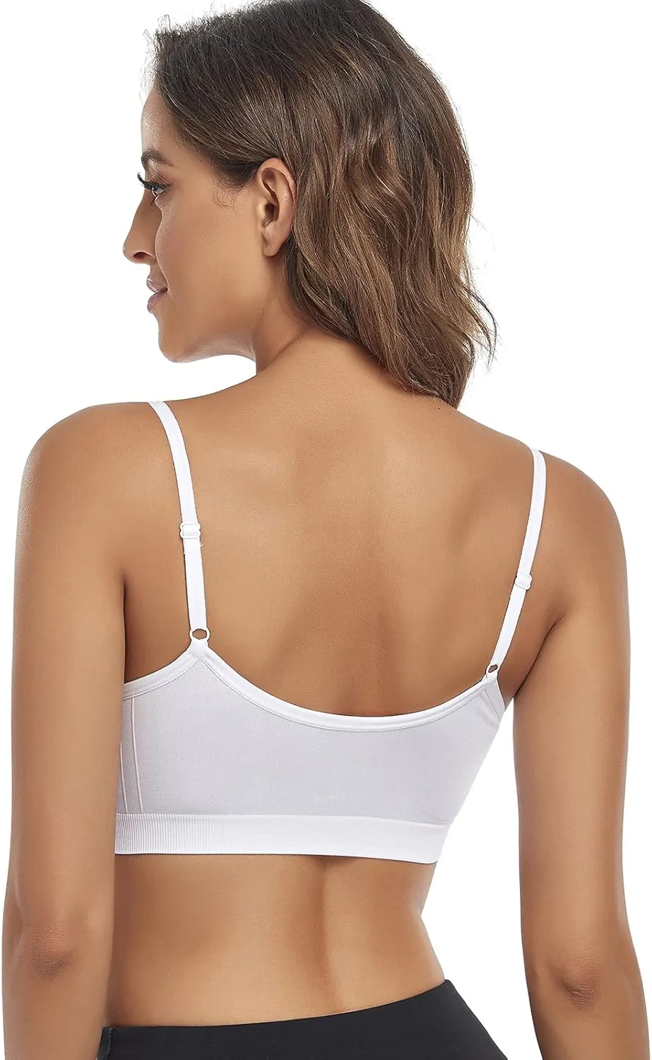 Litthing Bralettes Padded for Women Cami Strap Bra Seamless Sportsbra Wireless Comfort Yoga Lightly T-Shirt Tank Tops