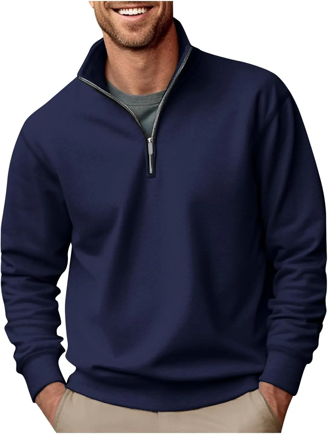 Long Sleeve Tee Shirts for Men Cotton Men's Casual Slim Fit Turtleneck T Shirts Lightweight Basic Cotton Pullovers