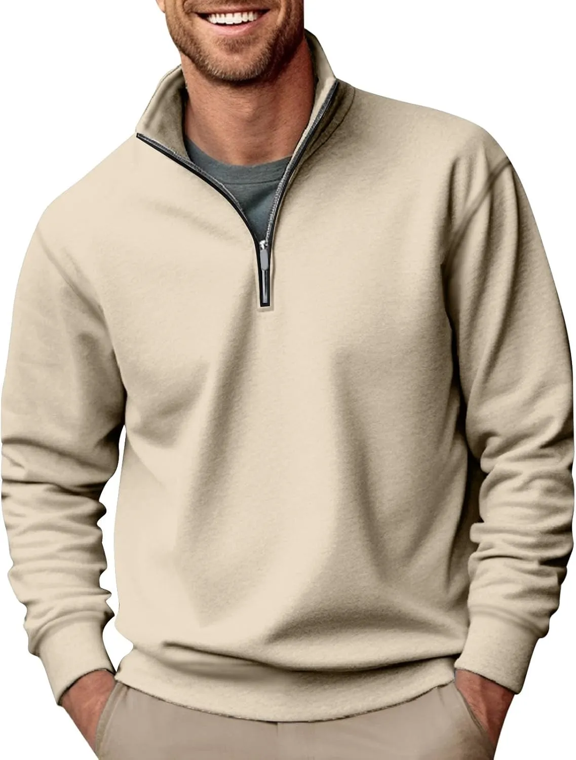 Long Sleeve Tee Shirts for Men Cotton Men's Casual Slim Fit Turtleneck T Shirts Lightweight Basic Cotton Pullovers