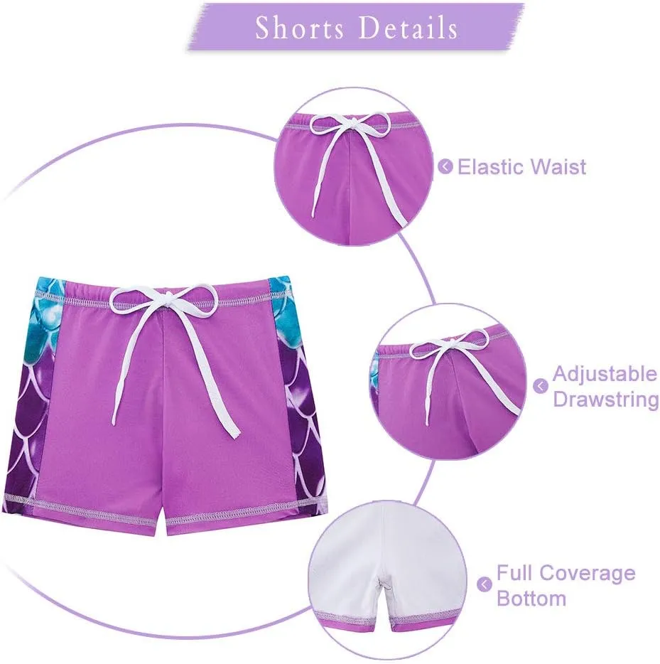 Lovekider Girls Swimsuits Two Piece Rash Guard Set Short Sleeve Bathing Suit Liner Swimwear with UPF 50  Sun Protection 3-12T