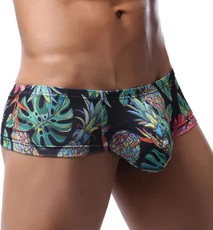 Low Rise Briefs for Men U Pouch Fashion Underwear Stretchy Print Briefs Mens Sexy Swimwear Trunks