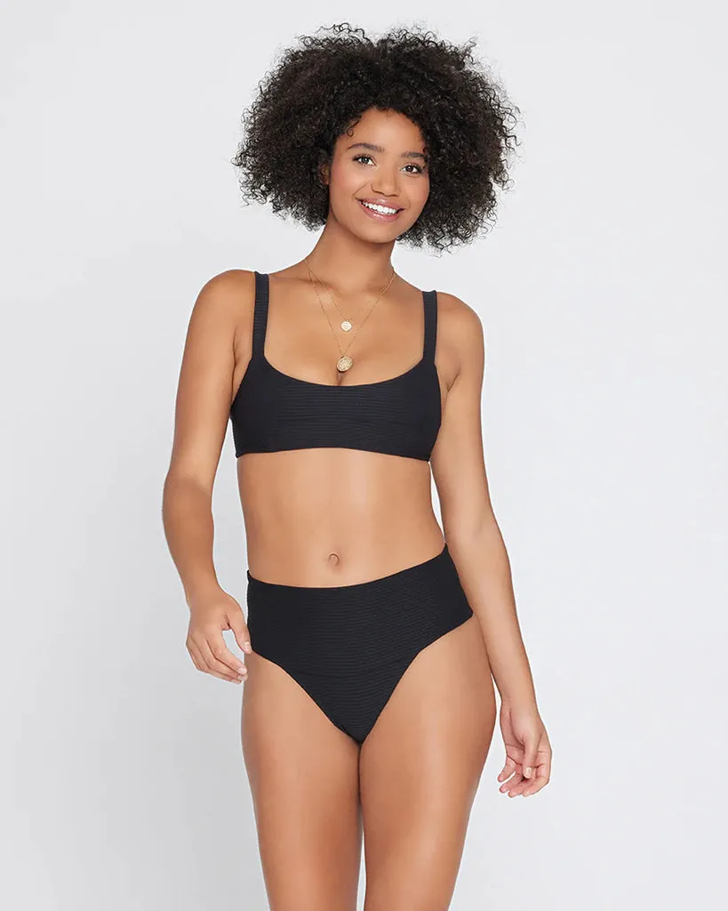 L*Space | Eco Chic Repreve Desi Bikini Bottoms | Black FINAL SALE