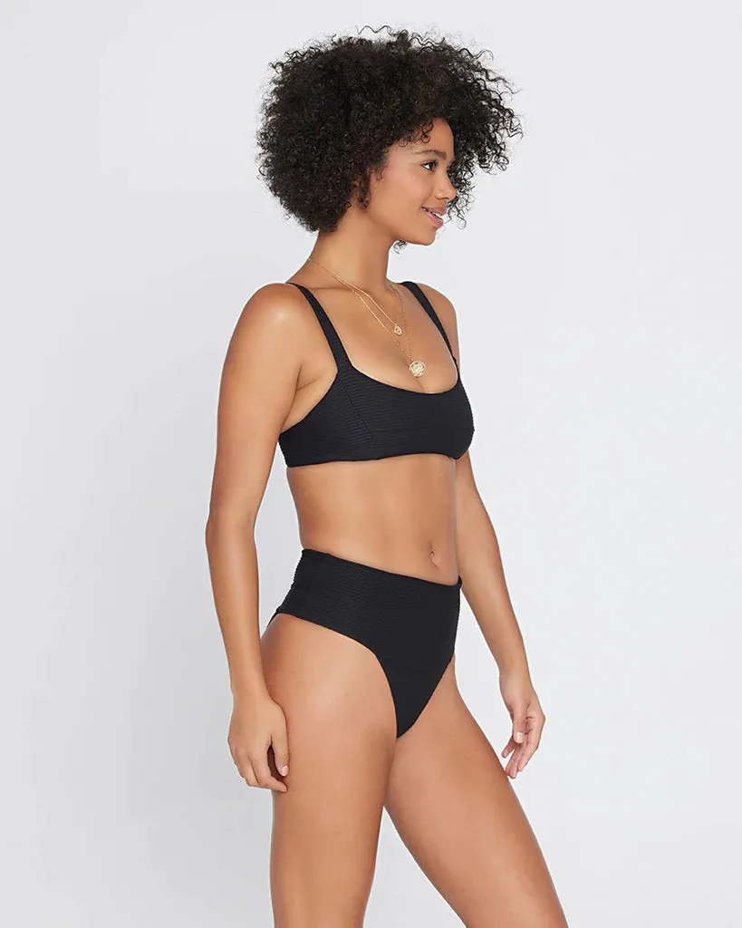 L*Space | Eco Chic Repreve Desi Bikini Bottoms | Black FINAL SALE
