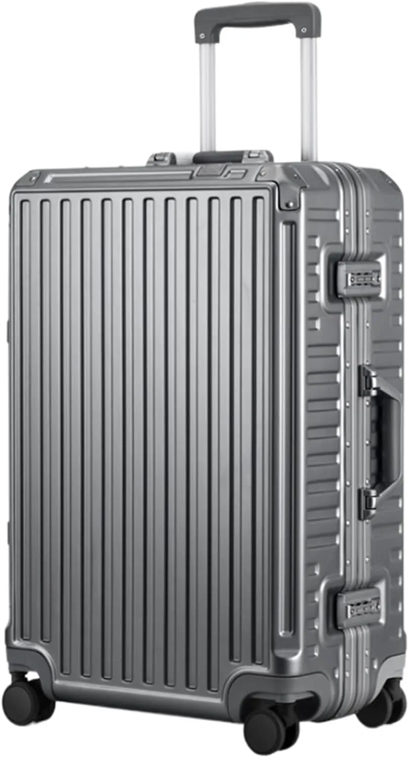 Luggage Suitcase Carry On Luggage Hard Shell Checked Luggage with Aluminum Frame,No Zipper Suitcase with Spinner Wheels Checked Luggage