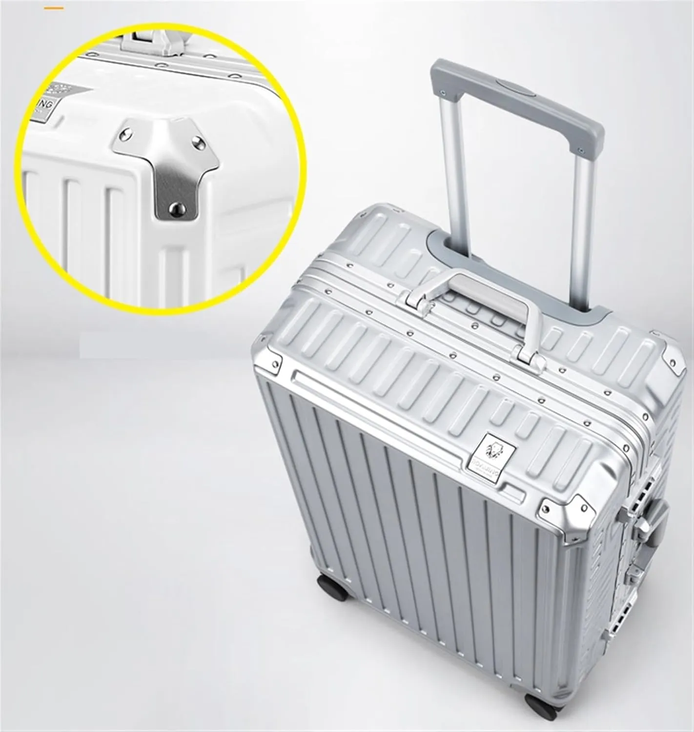 Luggage Suitcase Carry On Luggage Hard Shell Checked Luggage with Aluminum Frame,No Zipper Suitcase with Spinner Wheels Checked Luggage