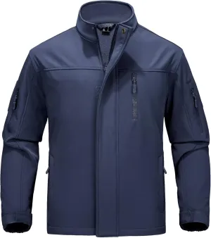 MAGCOMSEN Men's Tactical Jacket Water Resistant 6 Pockets Softshell Fleece Lining Hiking Winter Jacket Windbreaker Outwear