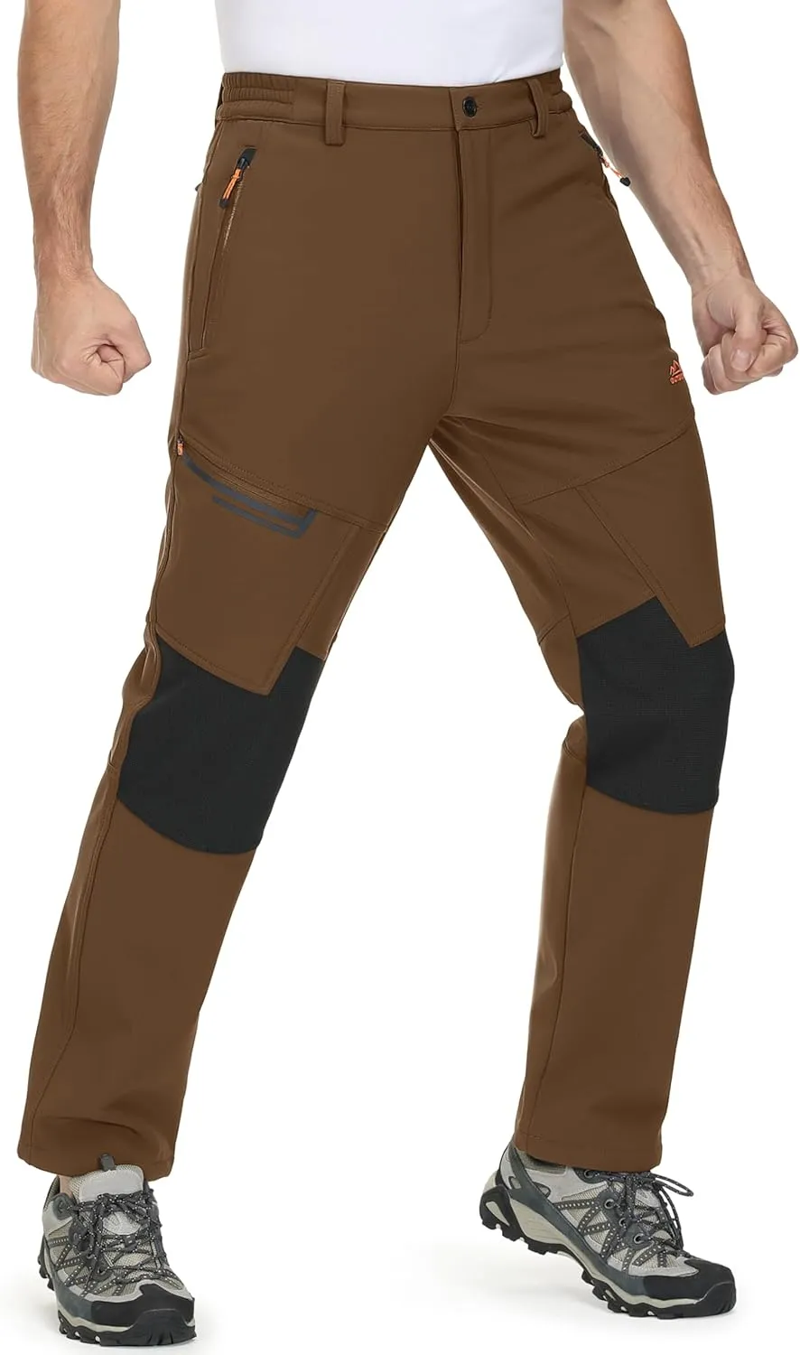 MAGCOMSEN Men's Winter Pants Fleece Lined Ski Snow Pants Water Resistant 4 Zip Pockets Outdoor Pants
