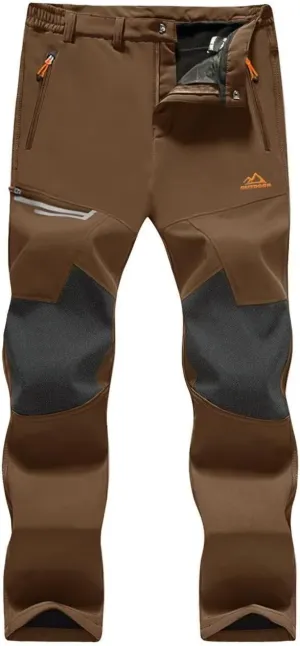 MAGCOMSEN Men's Winter Pants Fleece Lined Ski Snow Pants Water Resistant 4 Zip Pockets Outdoor Pants