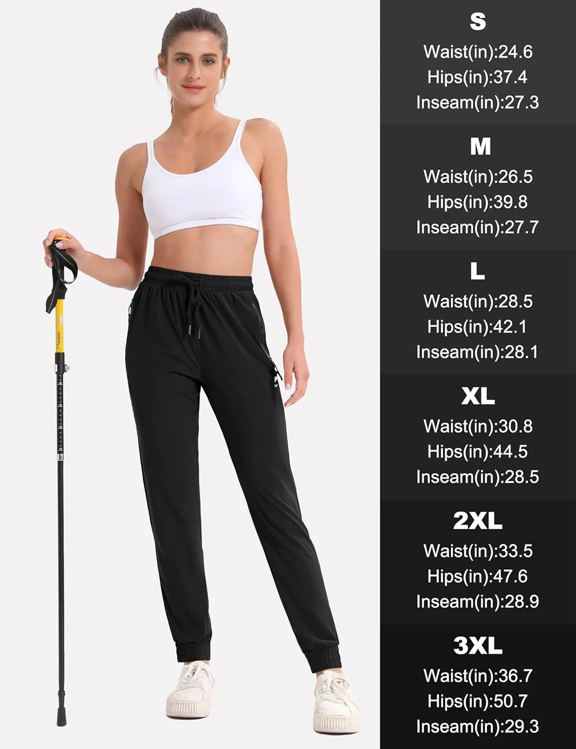 MAGCOMSEN Women's Hiking Cargo Joggers Quick Dry Lightweight Water Resistant Running Athletic Pants with 2 Pockets