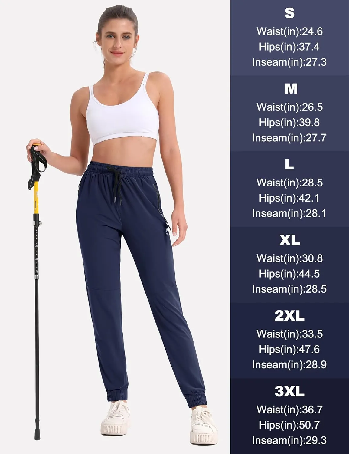 MAGCOMSEN Women's Hiking Cargo Joggers Quick Dry Lightweight Water Resistant Running Athletic Pants with 2 Pockets