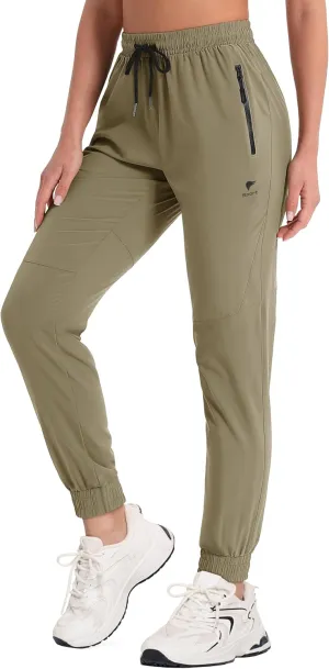 MAGCOMSEN Women's Hiking Cargo Joggers Quick Dry Lightweight Water Resistant Running Athletic Pants with 2 Pockets