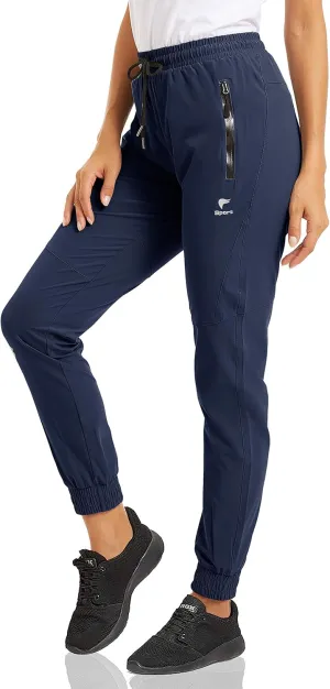 MAGCOMSEN Women's Hiking Cargo Joggers Quick Dry Lightweight Water Resistant Running Athletic Pants with 2 Pockets