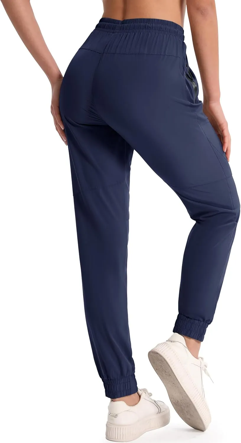 MAGCOMSEN Women's Hiking Cargo Joggers Quick Dry Lightweight Water Resistant Running Athletic Pants with 2 Pockets
