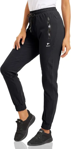 MAGCOMSEN Women's Hiking Cargo Joggers Quick Dry Lightweight Water Resistant Running Athletic Pants with 2 Pockets