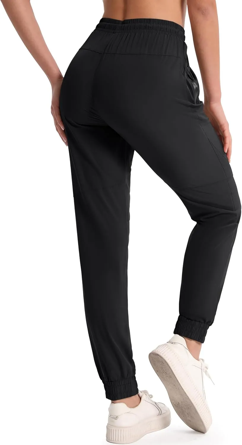MAGCOMSEN Women's Hiking Cargo Joggers Quick Dry Lightweight Water Resistant Running Athletic Pants with 2 Pockets