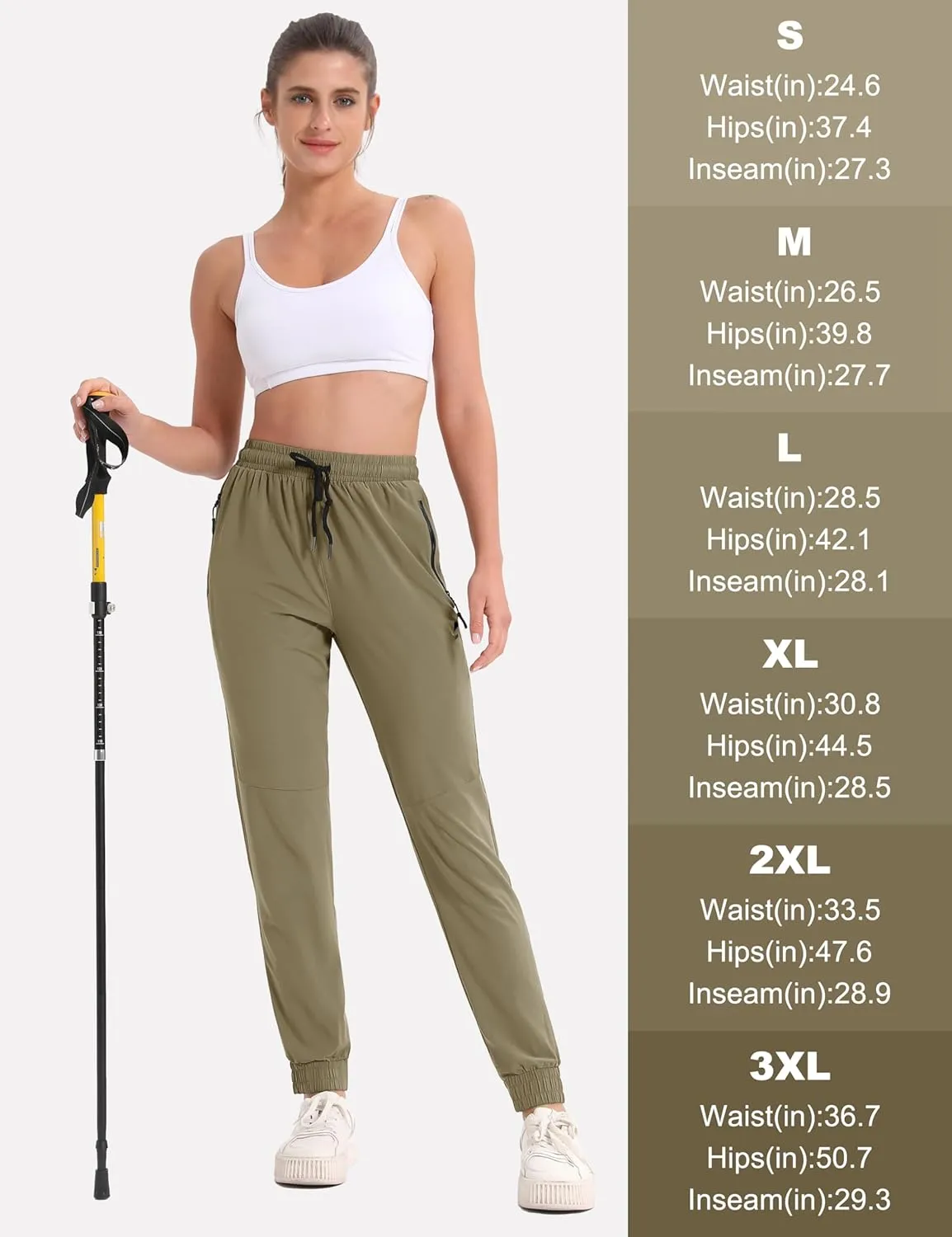 MAGCOMSEN Women's Hiking Cargo Joggers Quick Dry Lightweight Water Resistant Running Athletic Pants with 2 Pockets