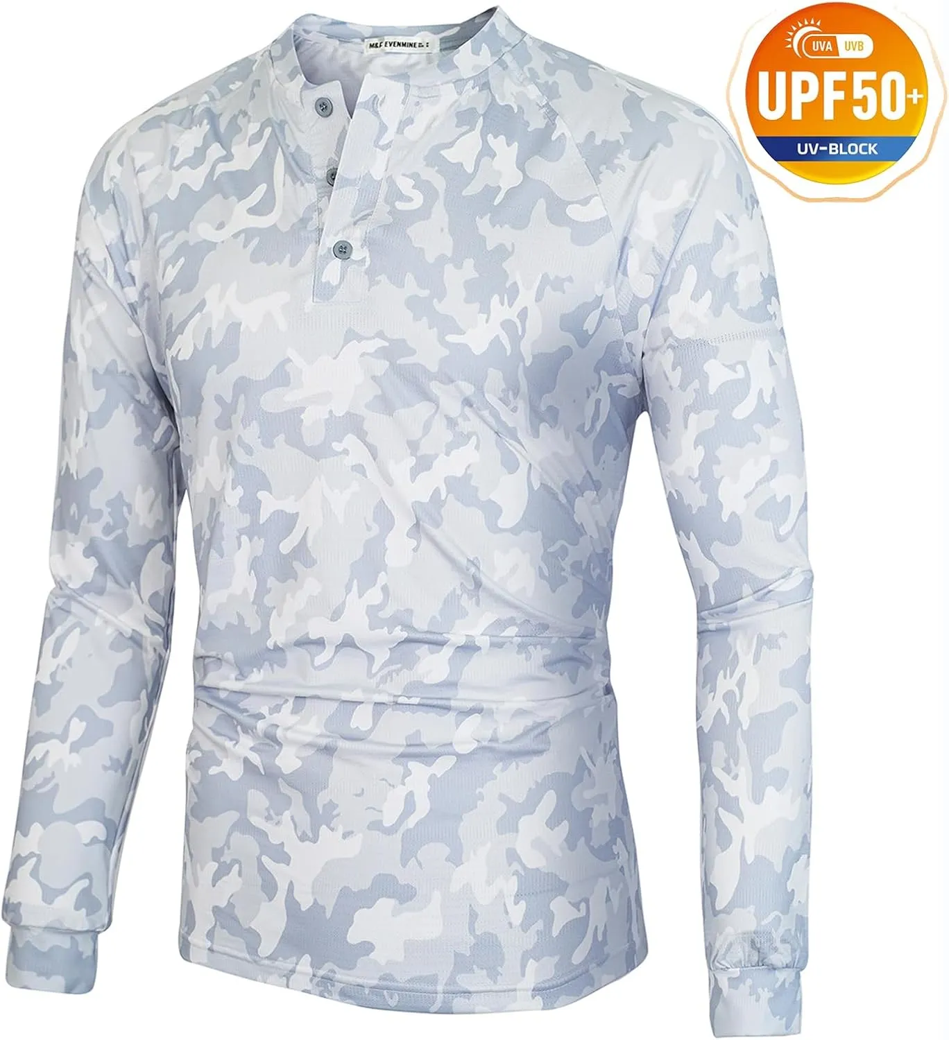 M&F EVENMINE Men's Short/Long Sleeve Shirt Athletic Polo Golf Shirts for Men Collarless Tshirt