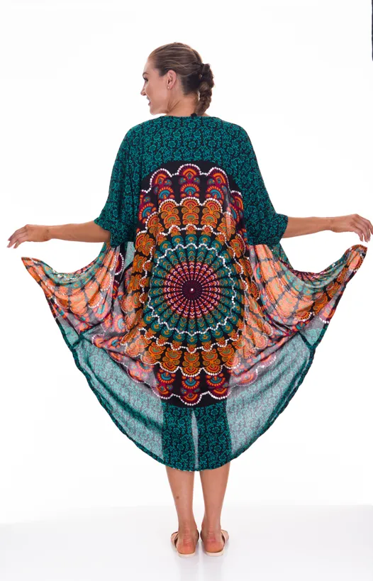 Mandala Sequin Long Kimono