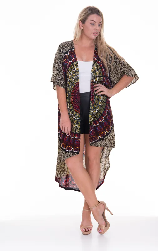Mandala Sequin Long Kimono