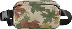 Maple Vintage Fanny Pack Water Resistant, Women Men Waist Pack Sling Bag Purse for Travel Hiking
