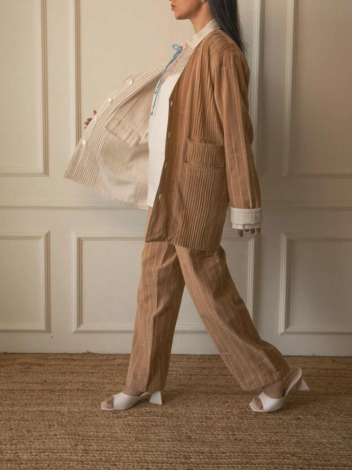 Materiality Tapered Pants Camel Brown