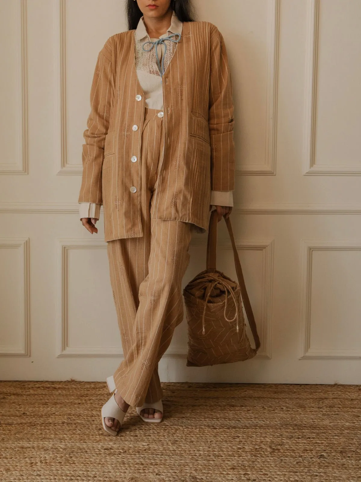 Materiality Tapered Pants Camel Brown