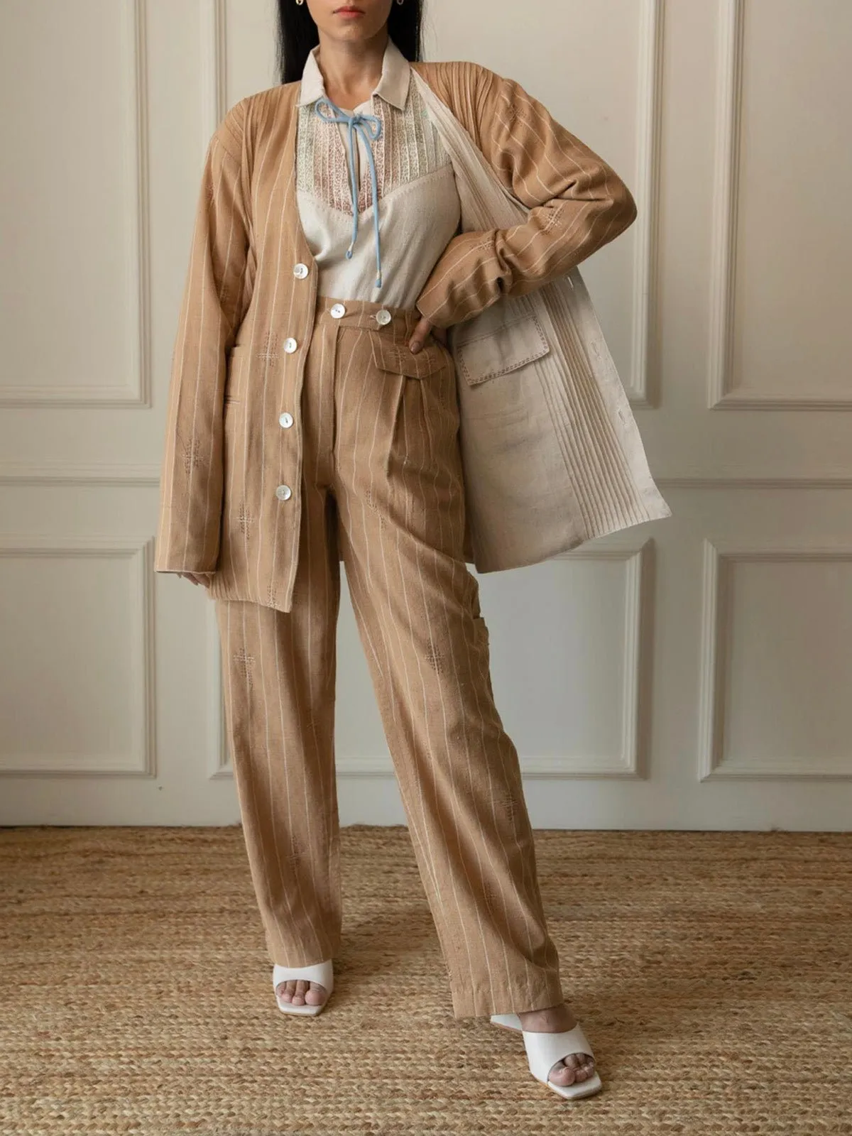Materiality Tapered Pants Camel Brown