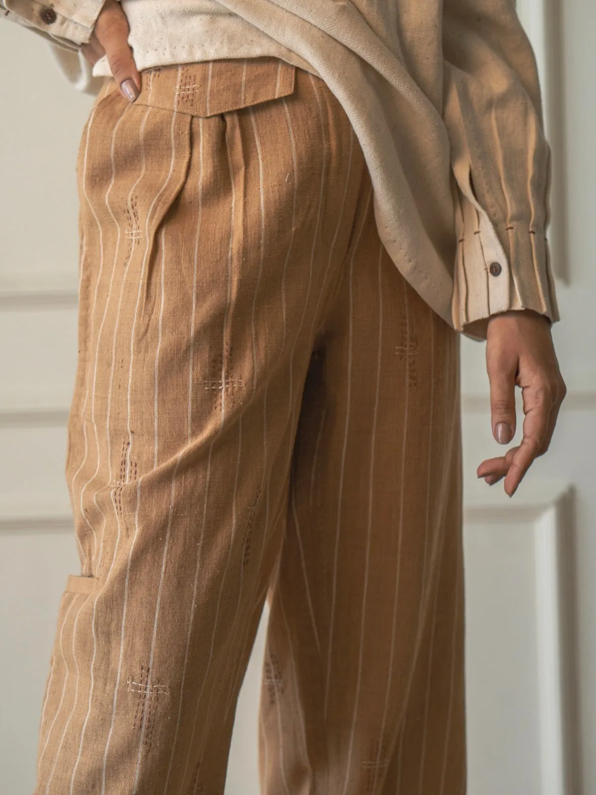 Materiality Tapered Pants Camel Brown
