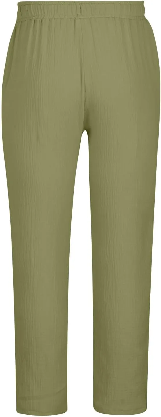Men Linen Pants Side Zipper Pants Drawstring Tapered Pants Elastic Waist Trousers Losse Fit Summer Pants Dress Pants