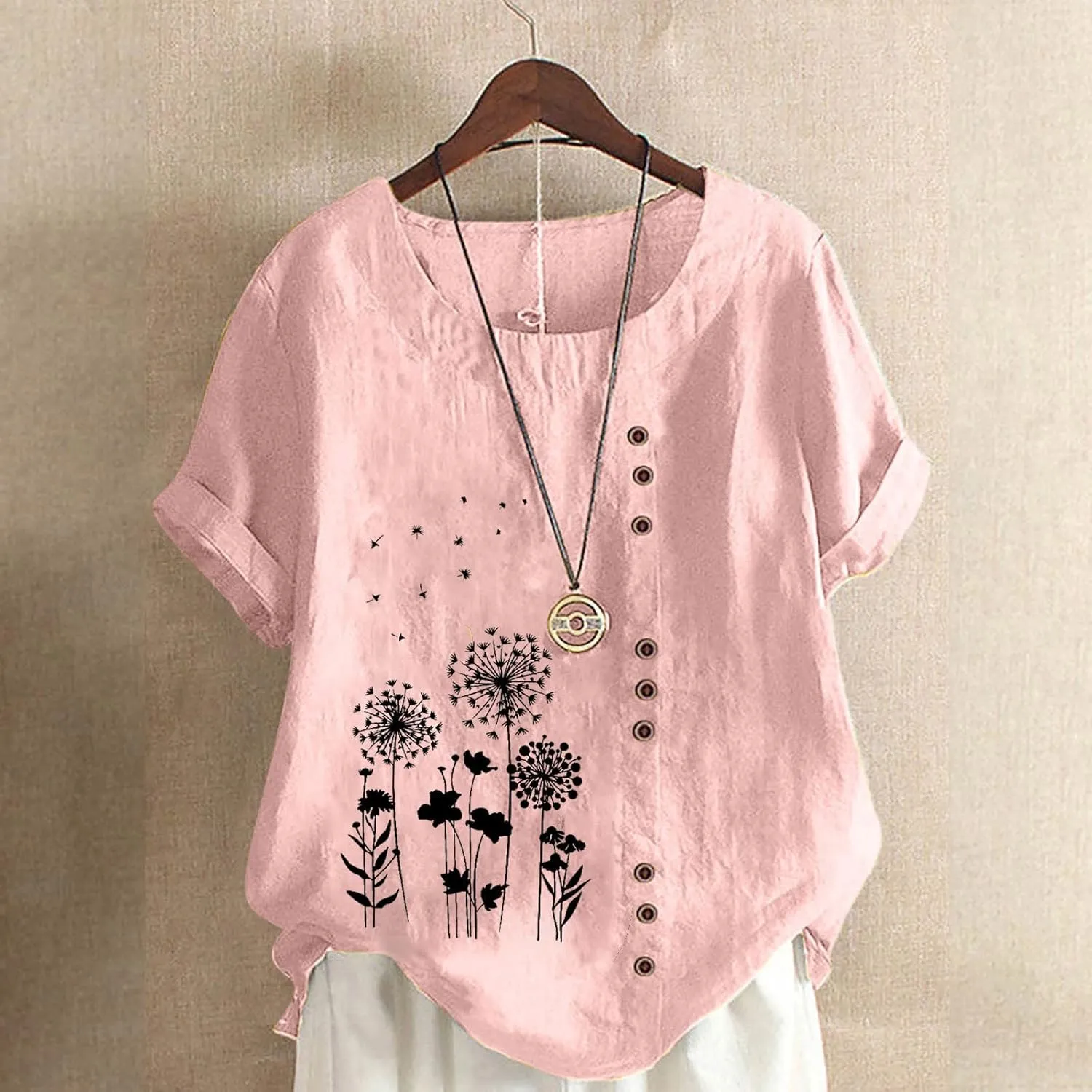 Men Linen Shirt Slim Fit Short Sleeve White Linen Short Sleeve Blouse Summer Tops Trendy