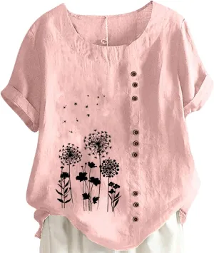 Men Linen Shirt Slim Fit Short Sleeve White Linen Short Sleeve Blouse Summer Tops Trendy