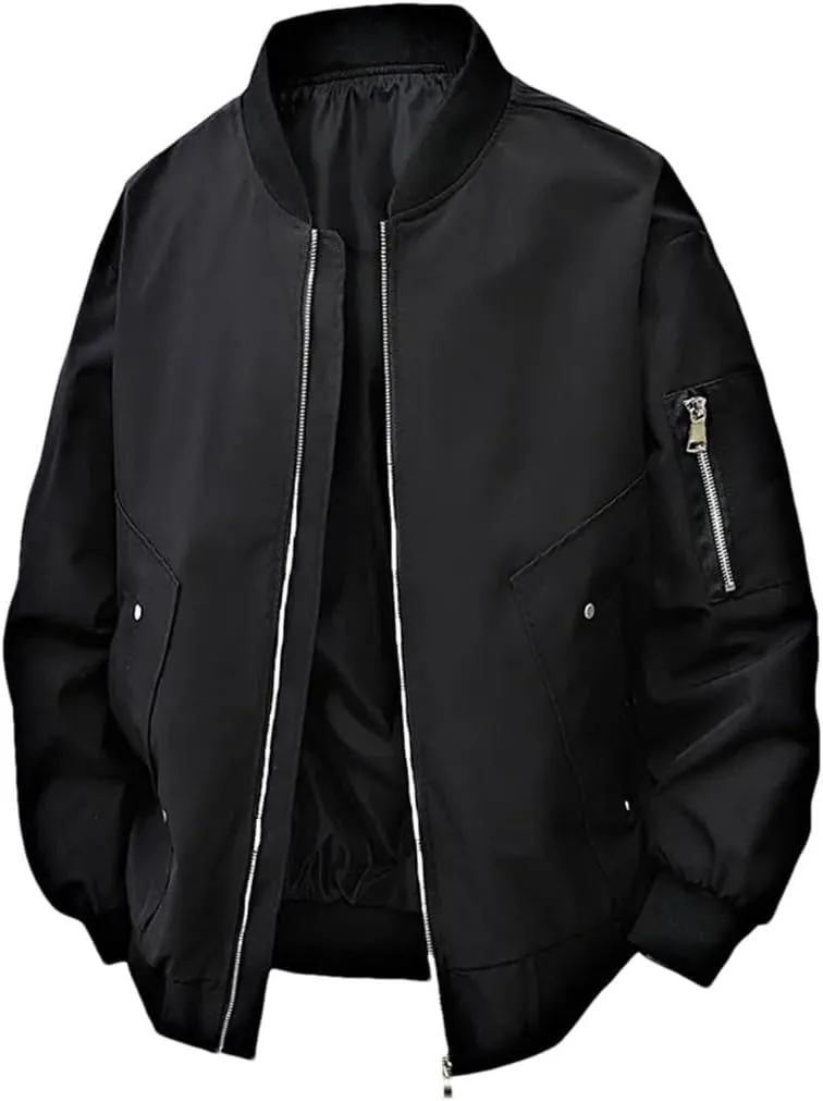 Men Spring Plus Size Baseball Collar Jacket All Uniform Windbreaker Zipper Baseball Coat