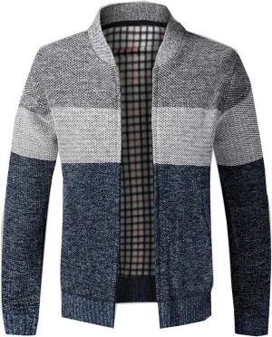 Men Thick Sweater Cardigan Slim Fit Knitwear Outerwear Warm Winter Sweater Jumper