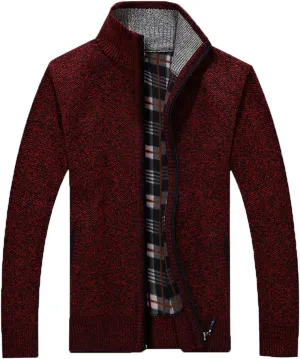 Men Thick Sweater Cardigan Slim Fit Knitwear Outerwear Warm Winter Sweater Jumper