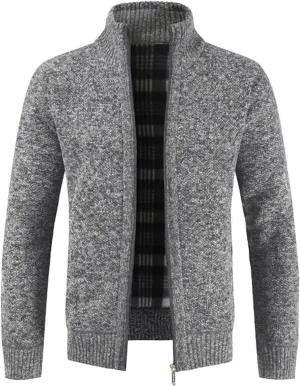 Men Thick Sweater Cardigan Slim Fit Knitwear Outerwear Warm Winter Sweater Jumper