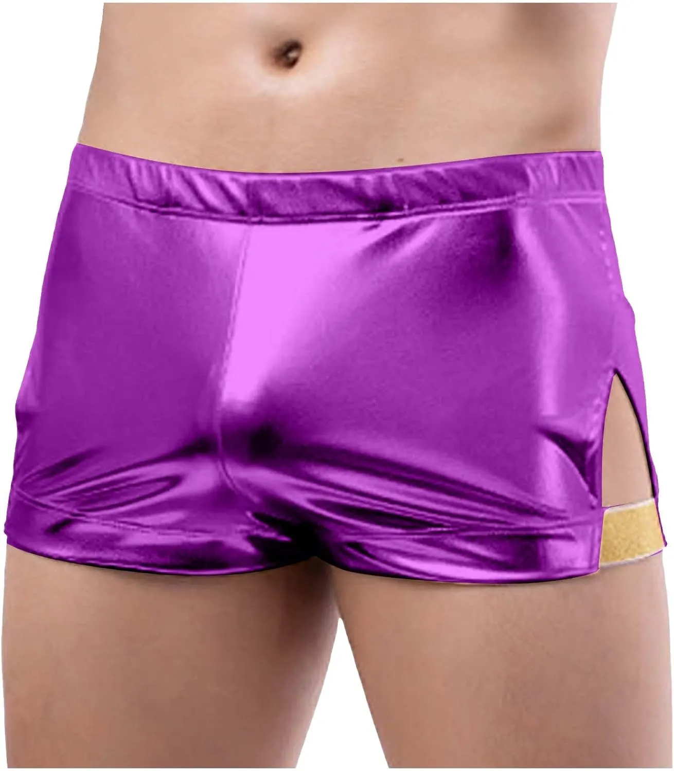Men Underwear Brief,Shiny Metallic Baggy Beach Pants Drawstring Casual Mens Lingerie Jock Straps for Men