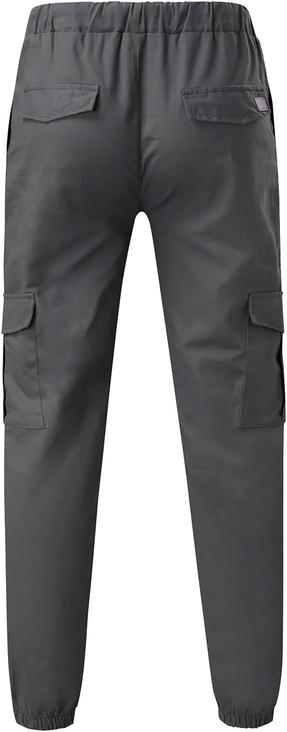 Mens 2023 Fashion Joggers Drawstring Waist Pants Sport Sweatpants Work Sports Loose Fit Hiking Trousers with Pockets