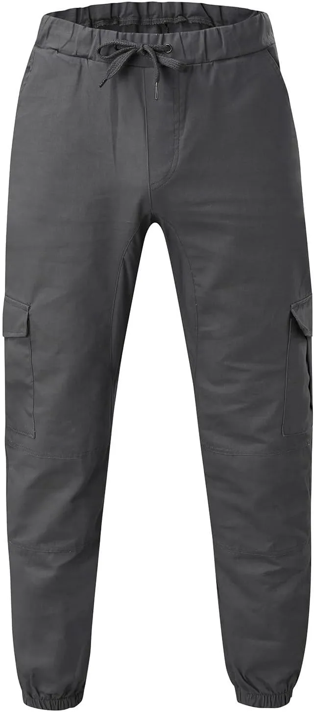 Mens 2023 Fashion Joggers Drawstring Waist Pants Sport Sweatpants Work Sports Loose Fit Hiking Trousers with Pockets