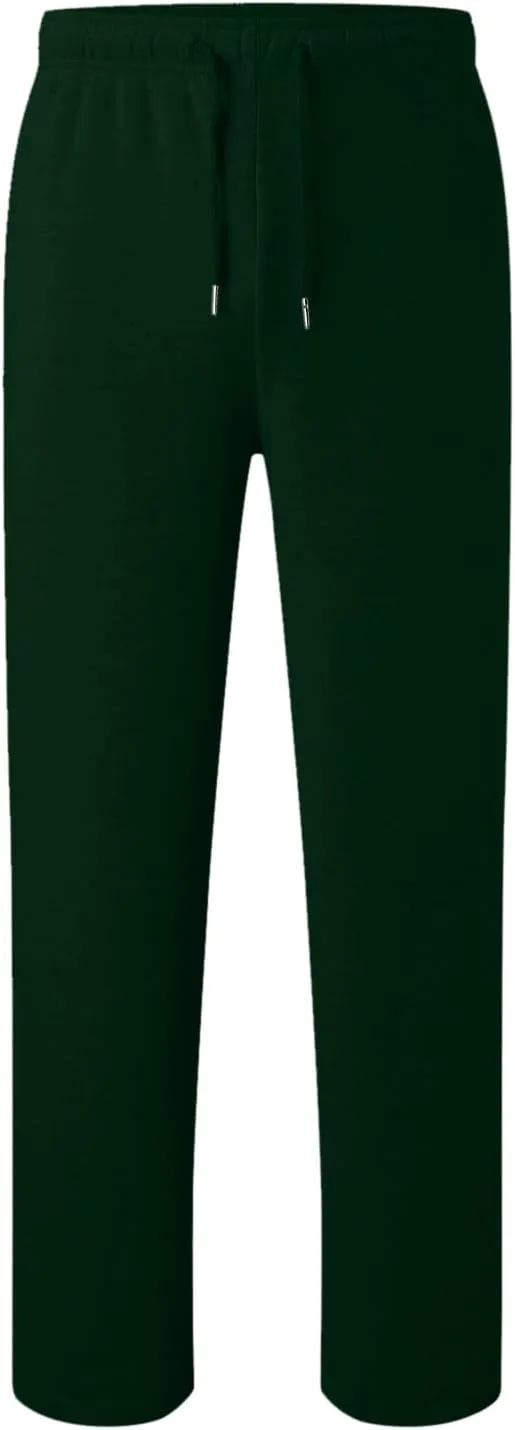 Men's Athletic Pants Rope Loose Waist Joggers Pants, Solid Color Pocket Trousers Loose Sports Workout Trousers