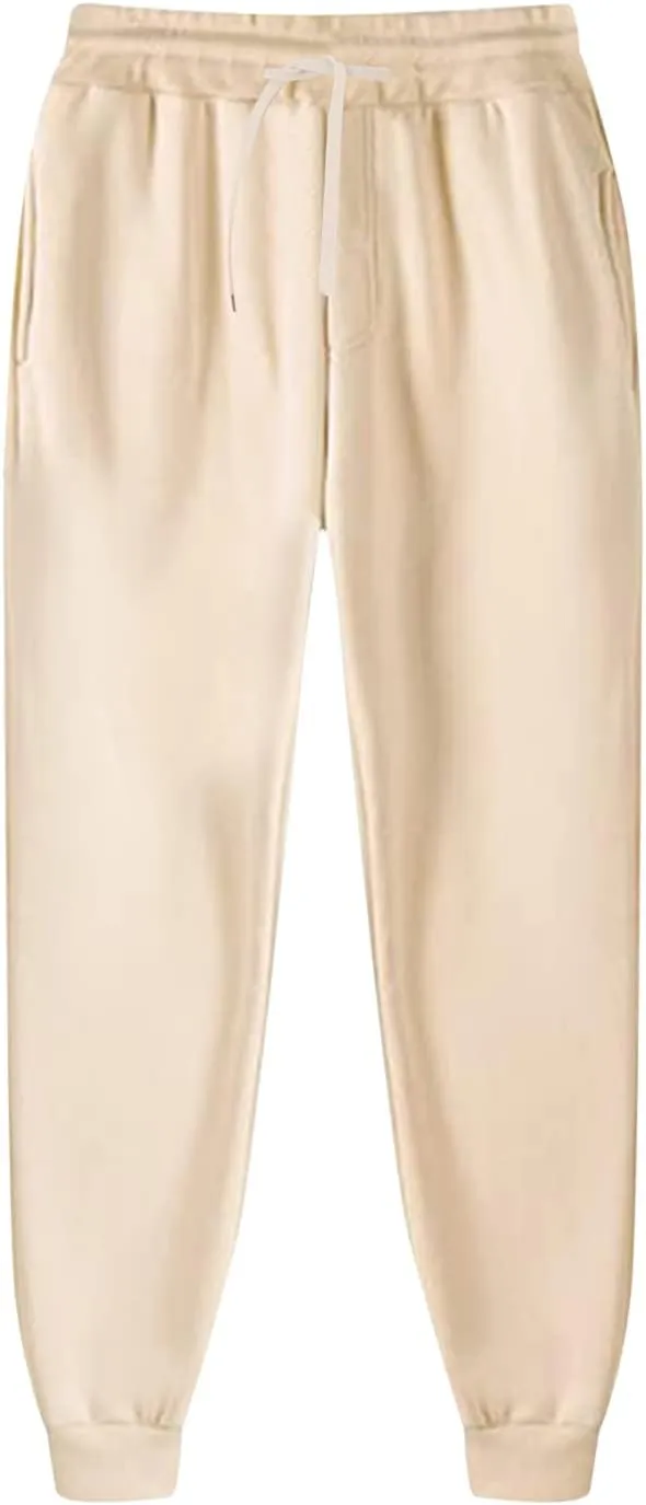 Men's Autumn Winter Pants Color Trousers Drawstring Athletic Joggers Sweatpants Outdoor Wearing Pants with Pockets