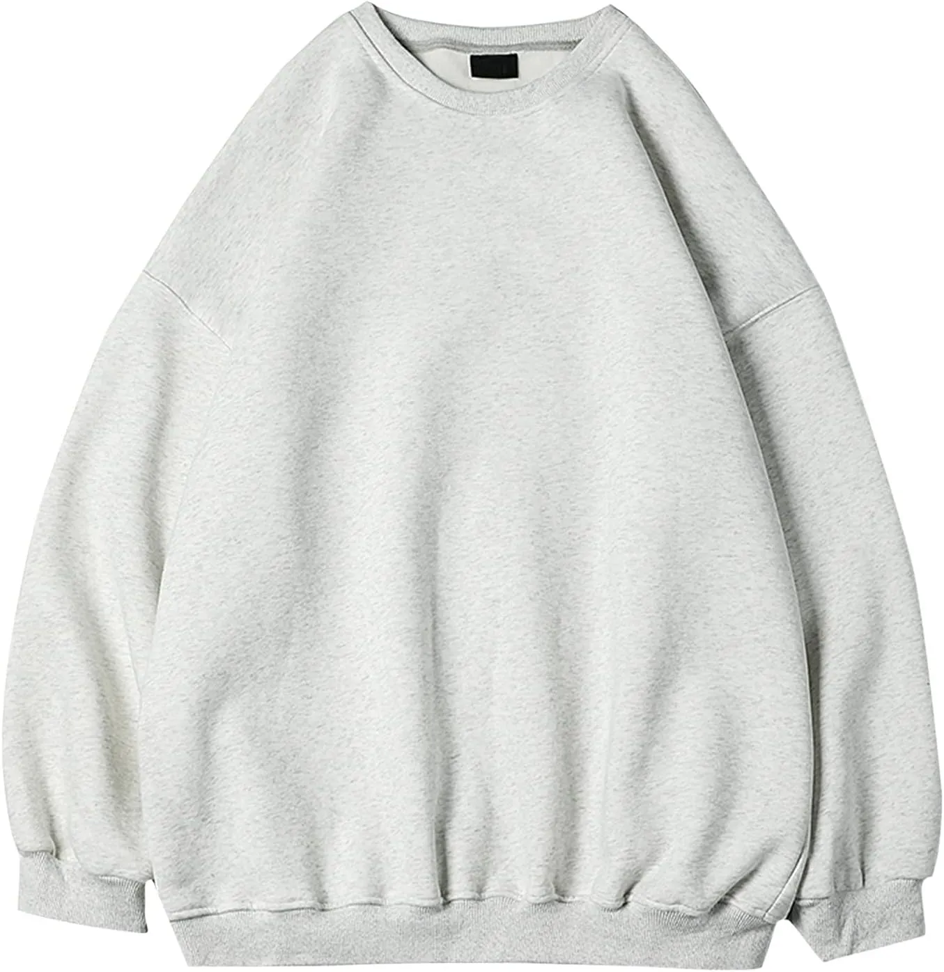 Men's Baggy Sweater Fashion Solid Crewneck Drop Shoulder Sleeve Pullover Sweatshirt Loose Crewneck Sweater