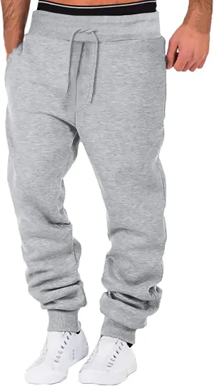 Men's Baggy Sweatpants Drawstring Waist Tapered Leg Joggers Lightweight Workout Lounge Pants with Pockets S-4XL