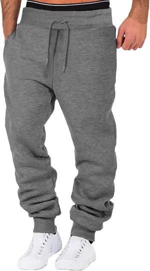 Men's Baggy Sweatpants Drawstring Waist Tapered Leg Joggers Lightweight Workout Lounge Pants with Pockets S-4XL