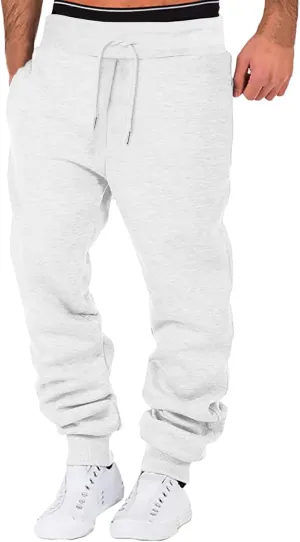 Men's Baggy Sweatpants Drawstring Waist Tapered Leg Joggers Lightweight Workout Lounge Pants with Pockets S-4XL