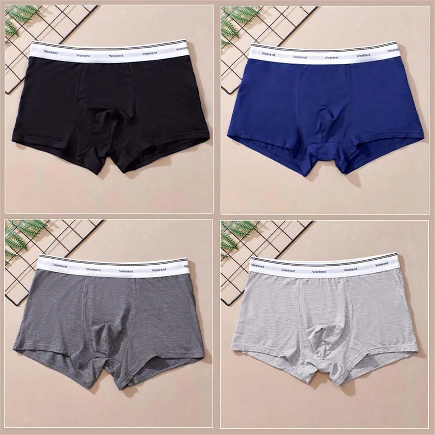 Mens Boxer Briefs Underwear Pack Low Rise Breathable Comfortable Separate Pouch Underwear Performance Panties Shorts